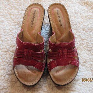 Hush Puppies leather women's wedges